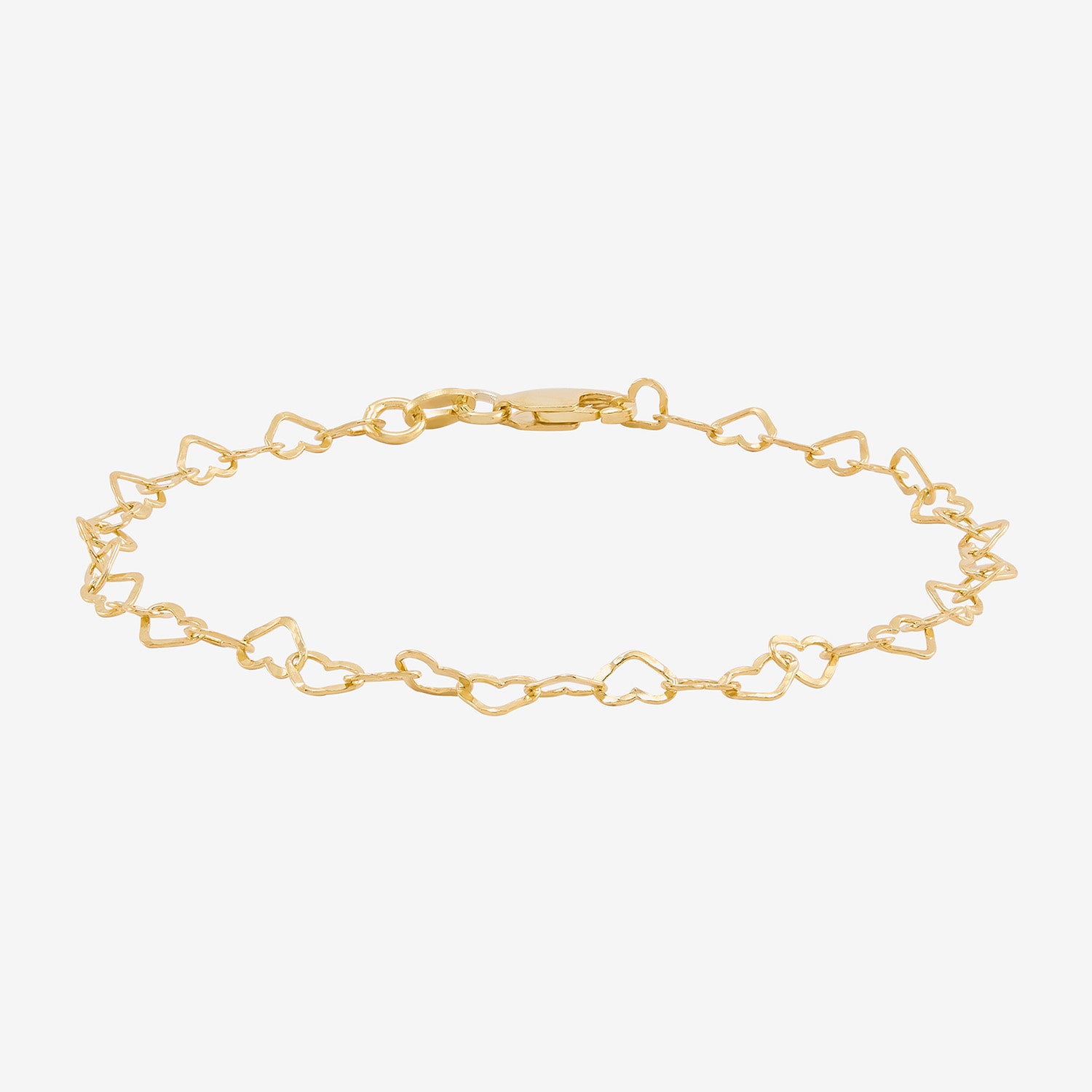 Made in Italy Womens 24K Gold Over Silver 7.5 Inch Solid Link Chain Bracelet