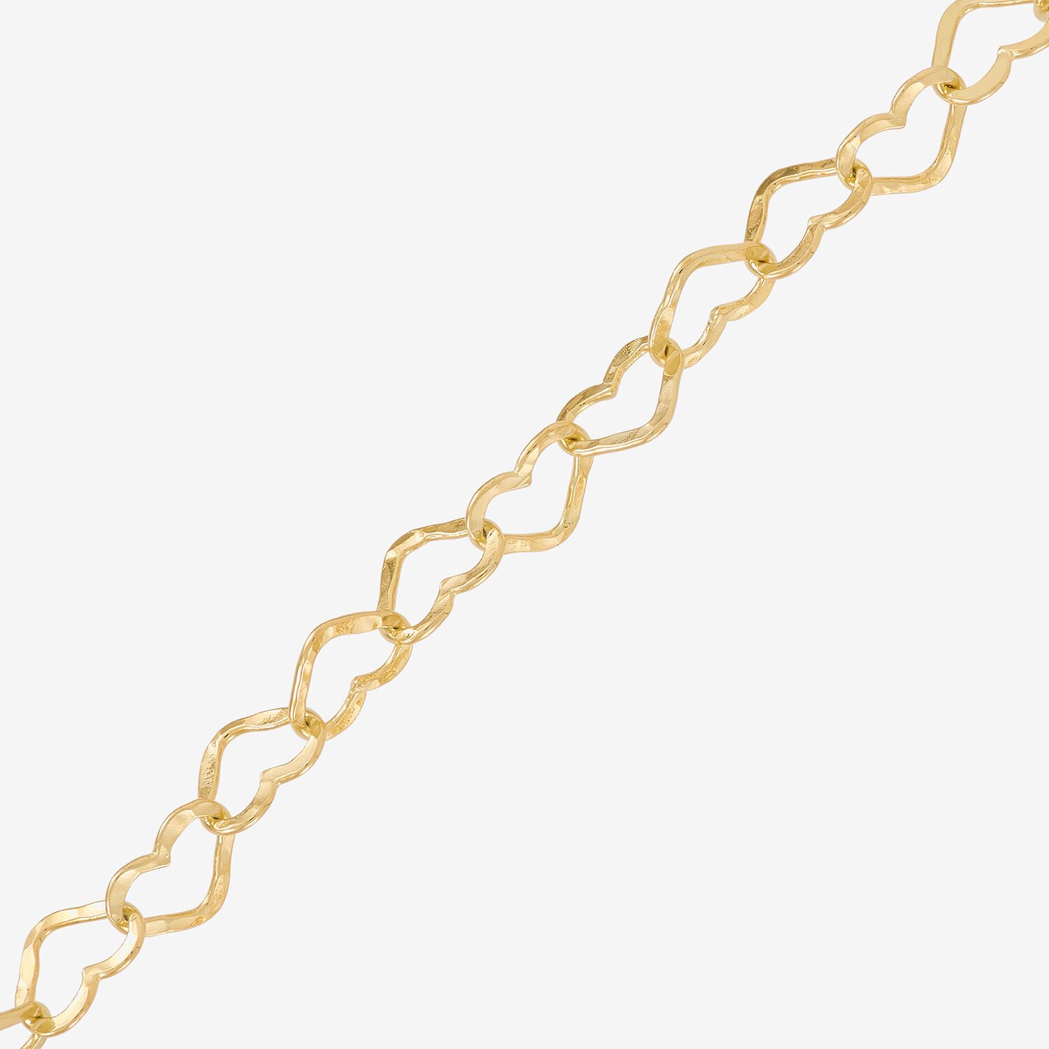 Made in Italy Womens 24K Gold Over Silver 7.5 Inch Solid Link Chain Bracelet