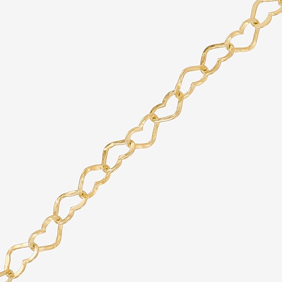 Made in Italy Womens 24K Gold Over Silver 7.5 Inch Solid Link Chain Bracelet