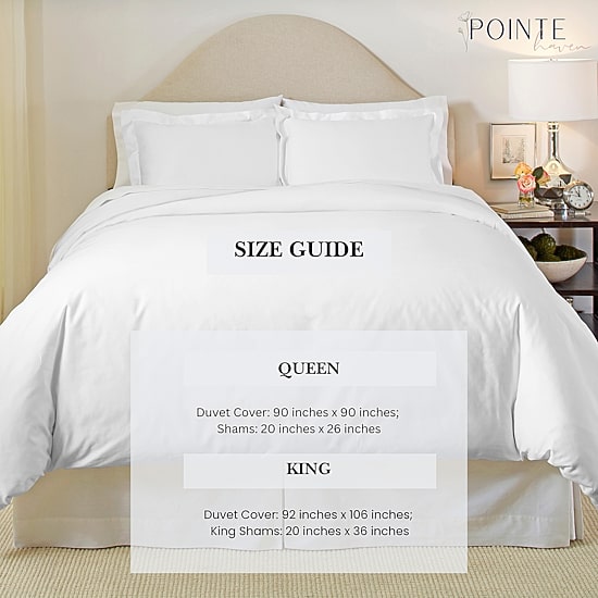 Pointehaven Long Staple Cotton Soft Sateen 3-pc. Duvet Cover Set
