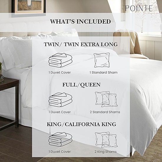 Pointehaven Printed Or Solid Cotton Duvet Cover Set