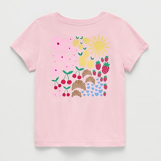 Okie Dokie Toddler Girls Easy-on + Easy-off Sensory Friendly Round Neck Short Sleeve Adaptive Regular Fit Graphic T-Shirt