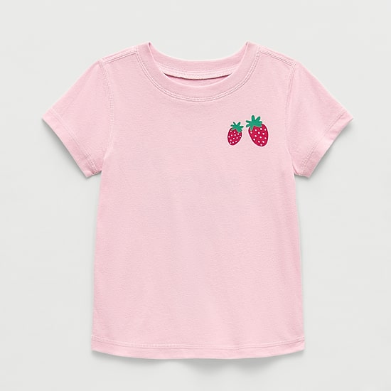 Okie Dokie Toddler Girls Easy-on + Easy-off Sensory Friendly Round Neck Short Sleeve Adaptive Regular Fit Graphic T-Shirt