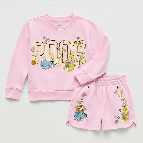 Disney Collection Girls Winnie The Pooh 2-pc. Short Set