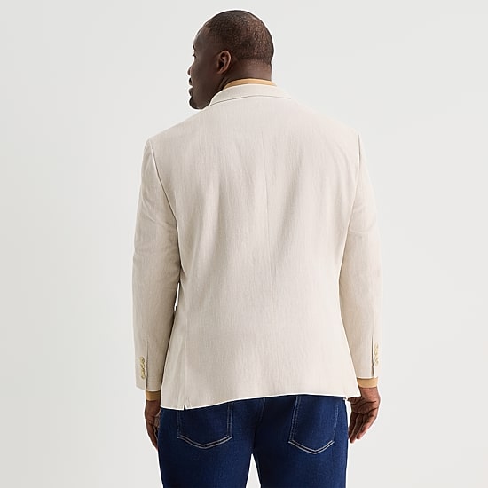 Stafford Linen Cotton Mens Big and Tall Classic Fit Linen Sport Coat
