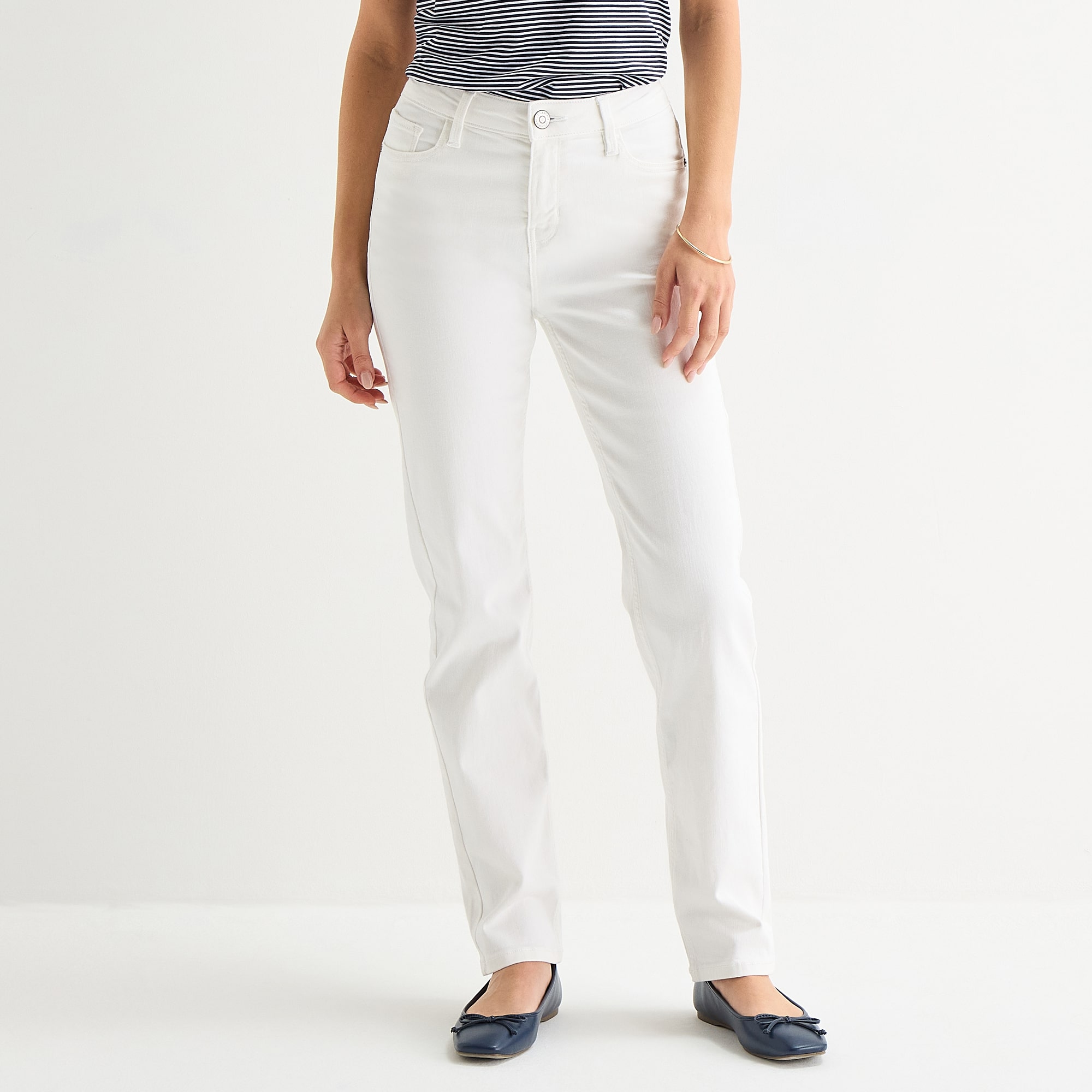 Liz Claiborne Lana Womens High Rise Straight Leg Jean
