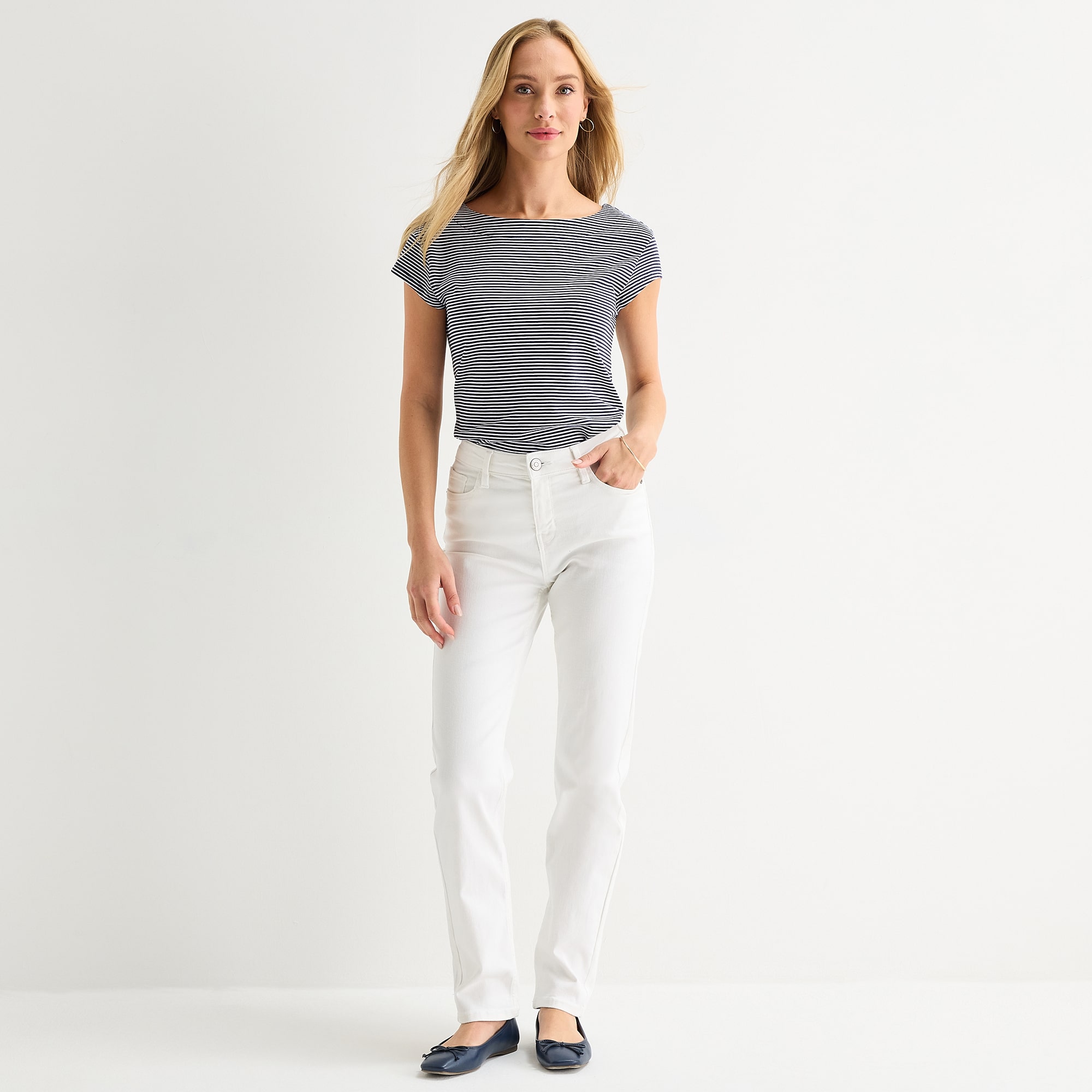 Liz Claiborne Lana Womens High Rise Straight Leg Jean