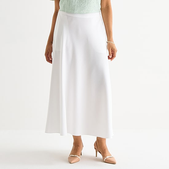 Liz Claiborne Womens Mid Rise Long A-Line Skirt