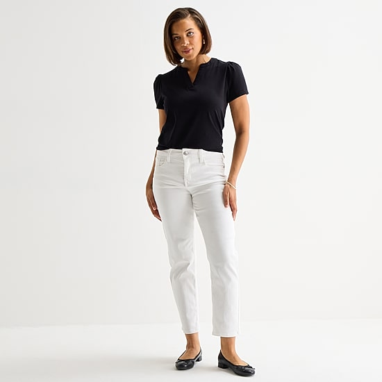 Liz Claiborne Lana Womens High Rise Cropped Jean