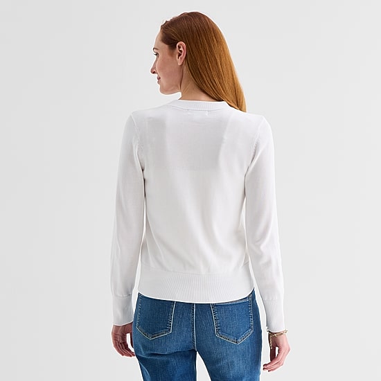 Liz Claiborne Womens V Neck Long Sleeve Button Cardigan