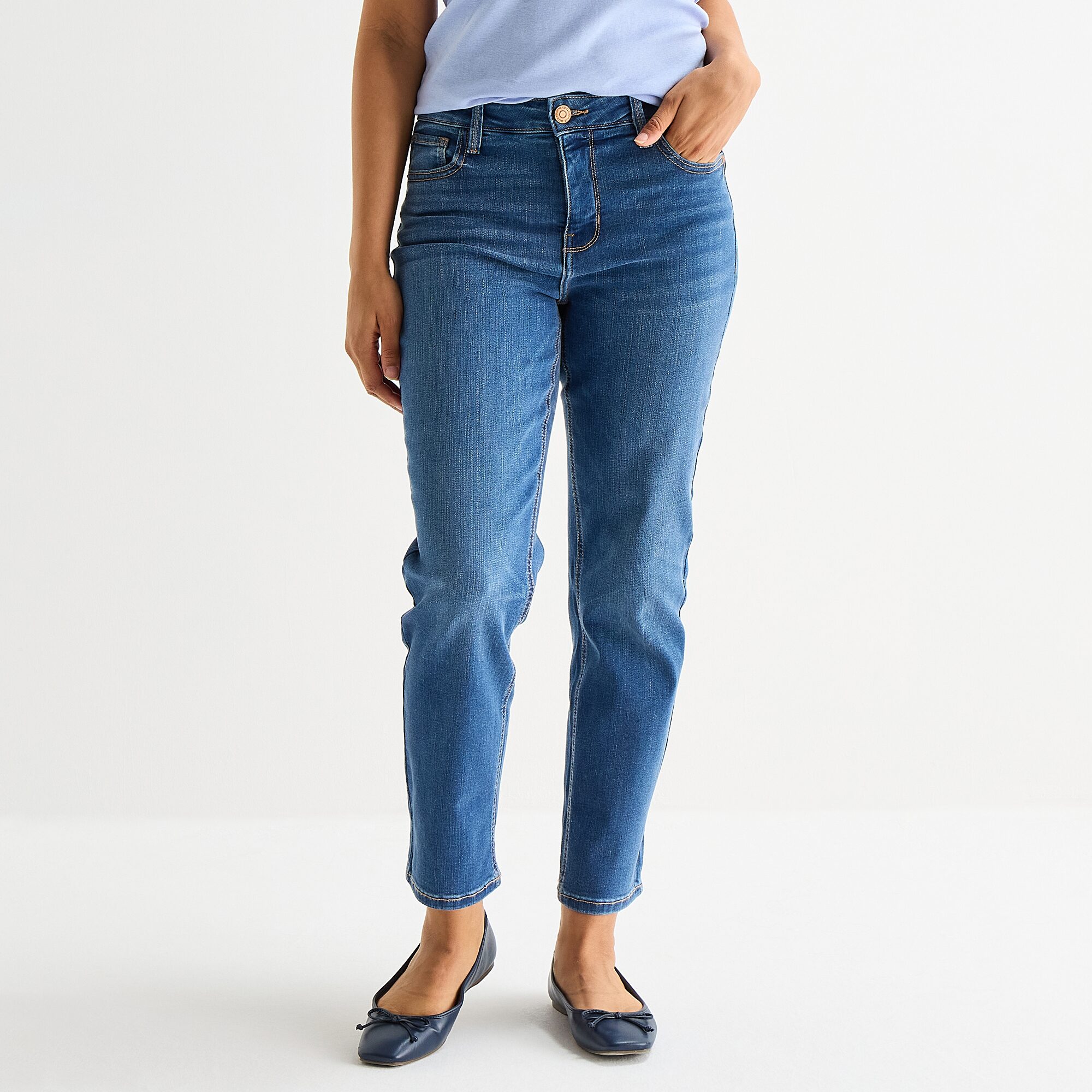 Liz Claiborne Lana Womens High Rise Cropped Jean