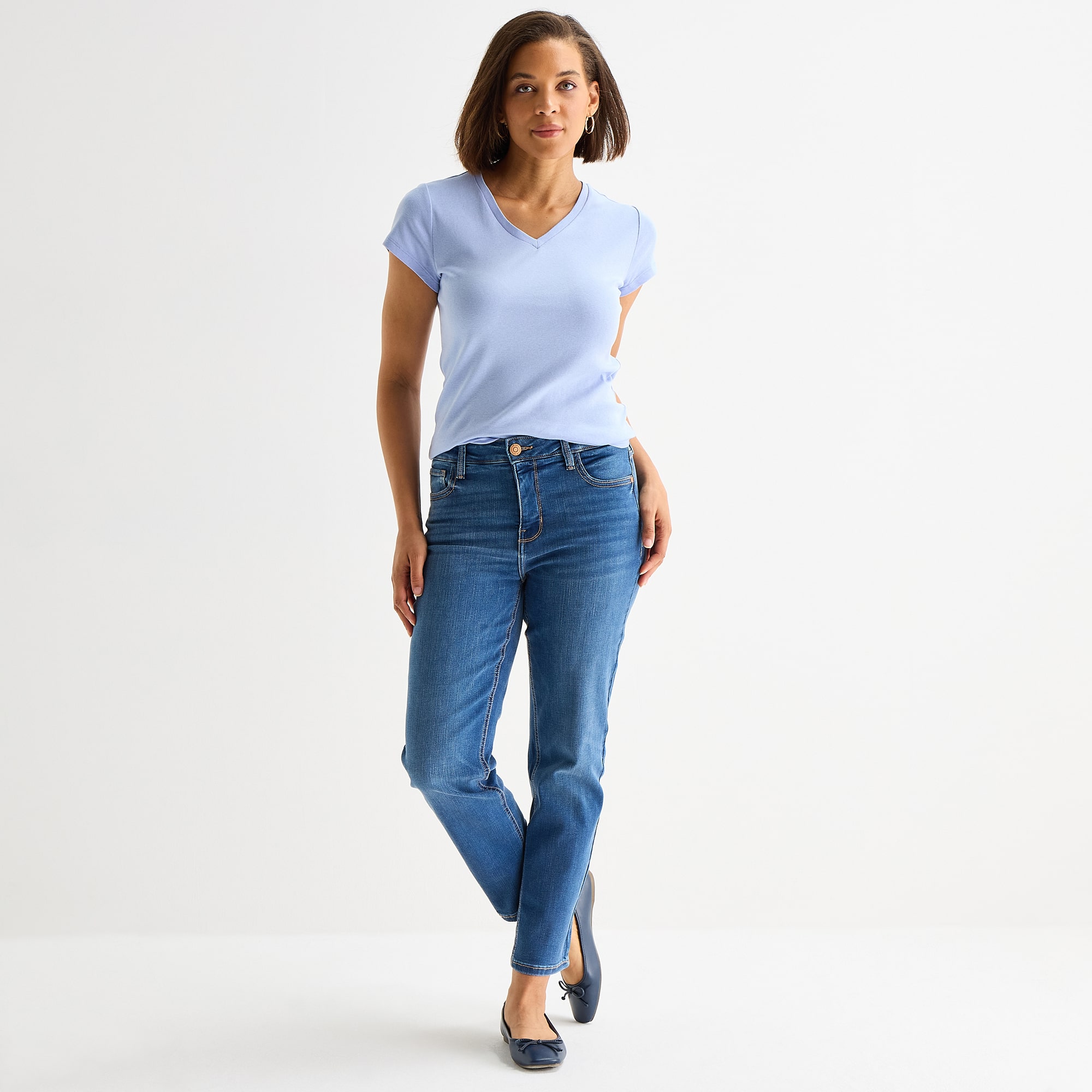 Liz Claiborne Lana Womens High Rise Cropped Jean