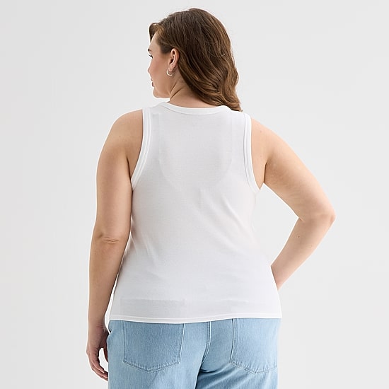 a.n.a Womens Plus High Neck Sleeveless Tank Top