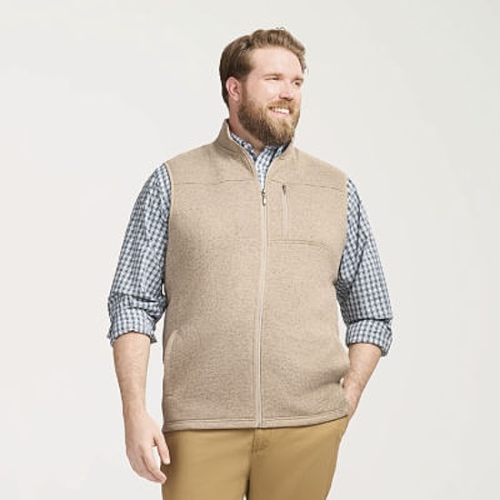 IZOD Mens Lightweight Big and Tall Fleece Vest