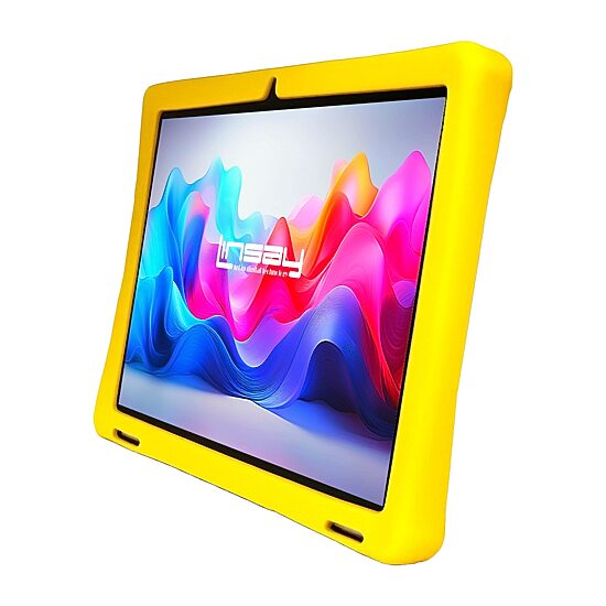 LINSAY® 10.1 Octa Core 128Gb Android 15 Tablet Kids Yellow