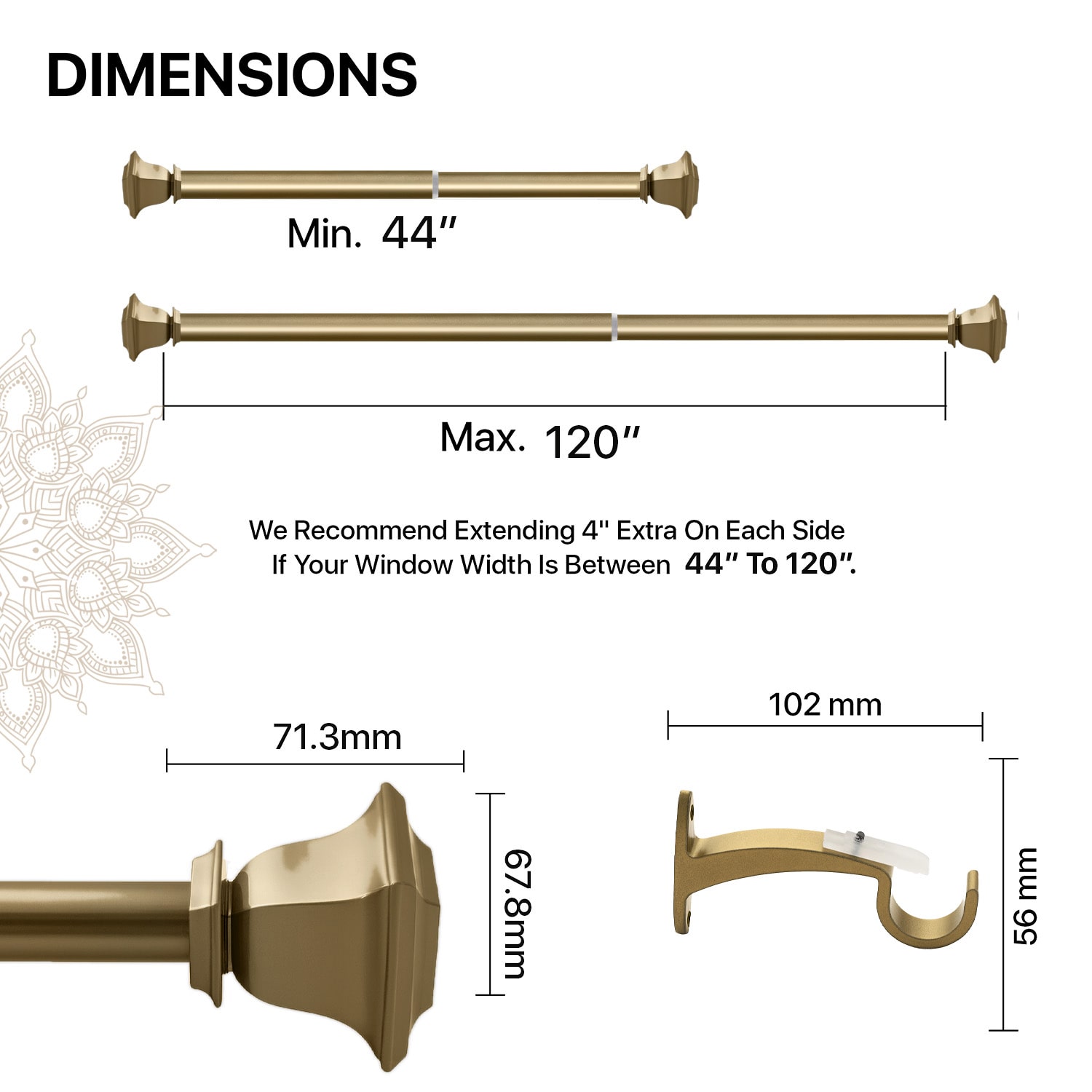 Deco Window Soft Gold Program 1 IN Curtain Rod