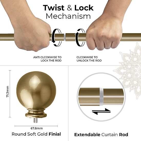 Deco Window Soft Gold Program 1 IN Curtain Rod