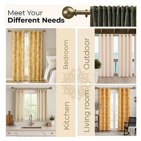 Deco Window Soft Gold Program 1 IN Curtain Rod