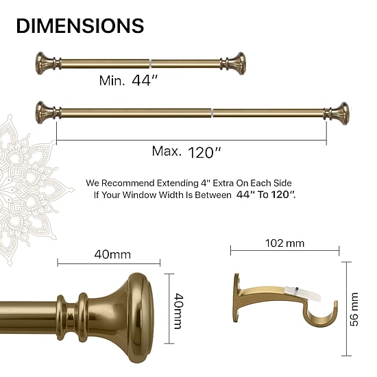 Deco Window Soft Gold Program 1 IN Curtain Rod