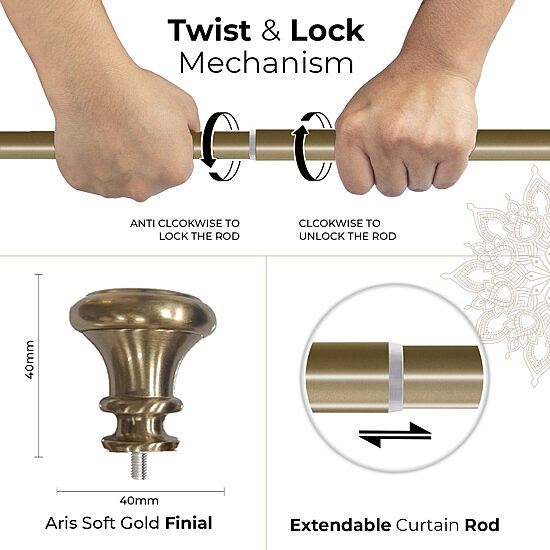 Deco Window Soft Gold Program 1 IN Curtain Rod