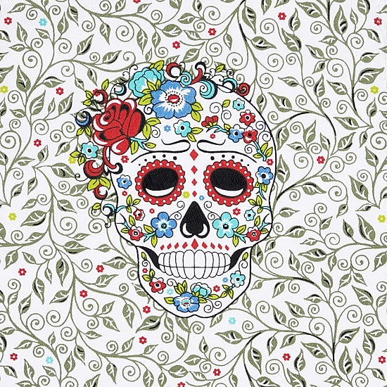 Fiesta Skull and Vine Apron