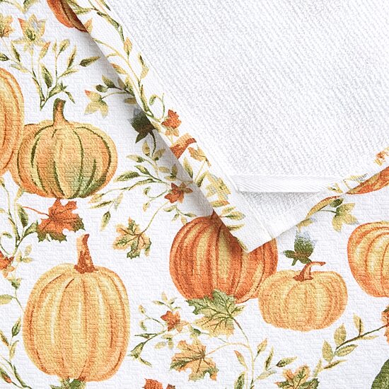 Martha Stewart Autumn Harvest Pumpkins 3-pc. Kitchen Towel Set