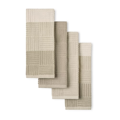 Town & Country Living Basics Basketweave Kitchen Towel, Set of 4 - Gray