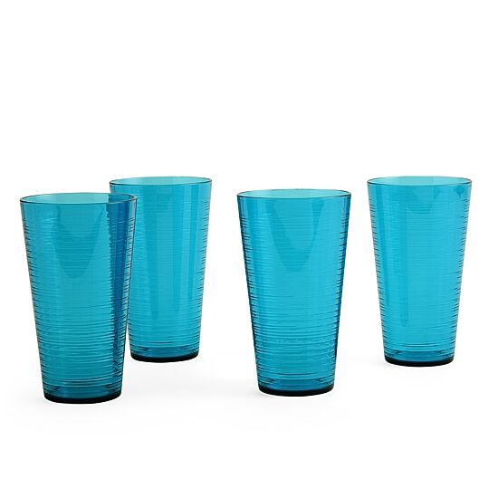 Outdoor Oasis 23oz Blue 4-pc. Tumbler Glass