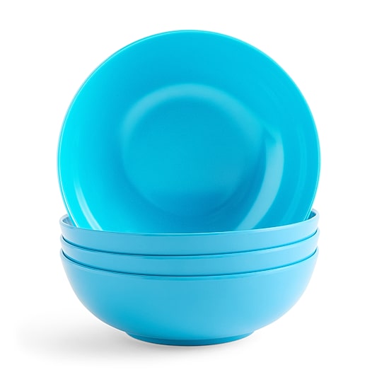 Outdoor Oasis Solid Blue 4-pc. Melamine Pasta Bowl