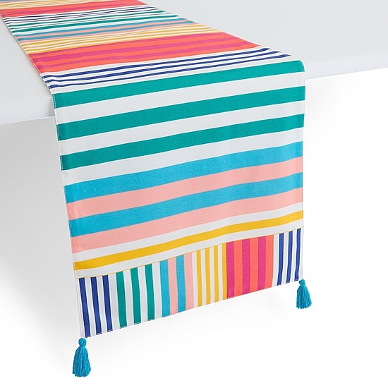 Outdoor Oasis Multistripe Table Runner