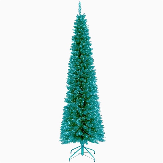 National Tree Co. Turquoise Tinsel 6 Foot Christmas Tree