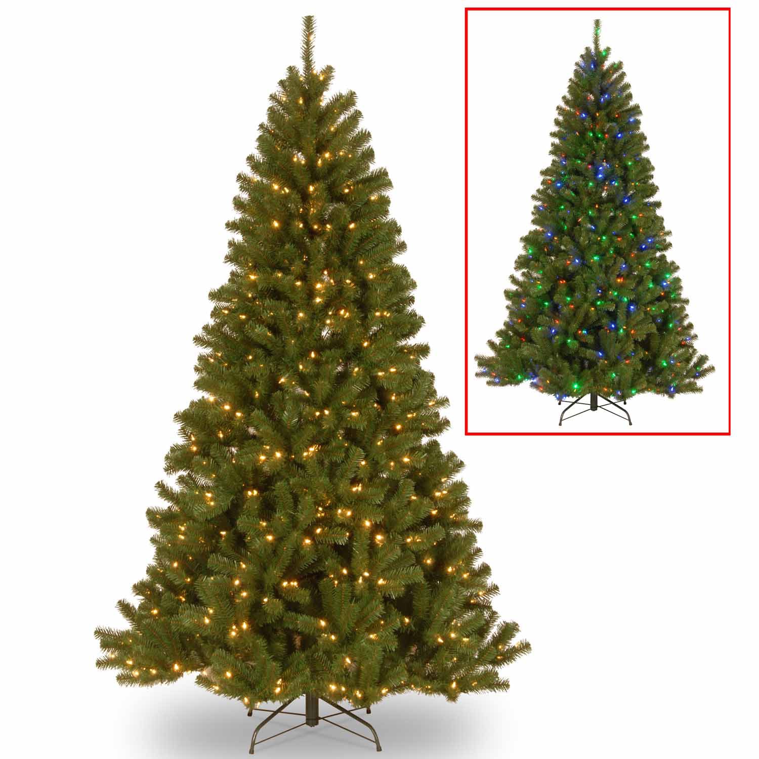 National Tree Co 7.5 Feet North Valey Spruce Hinged Pre-Lit Christmas Tree