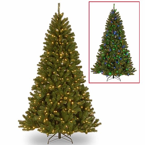 National Tree Co 7.5 Feet North Valey Spruce Hinged Pre-Lit Christmas Tree