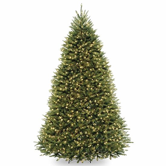 National Tree Co. Dunhill Fir Hinged 9 Foot Pre-Lit Fir Christmas Tree