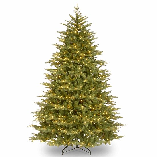 National Tree Co. Nordic Spruce Hinged 9 Foot Pre-Lit Spruce Christmas Tree