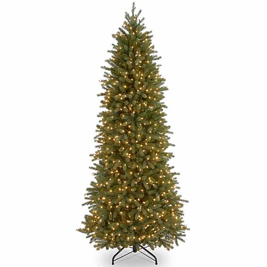 National Tree Co. Jersey Fraser Pencil Slim 7 1/2 Foot Pre-Lit Fir Christmas Tree