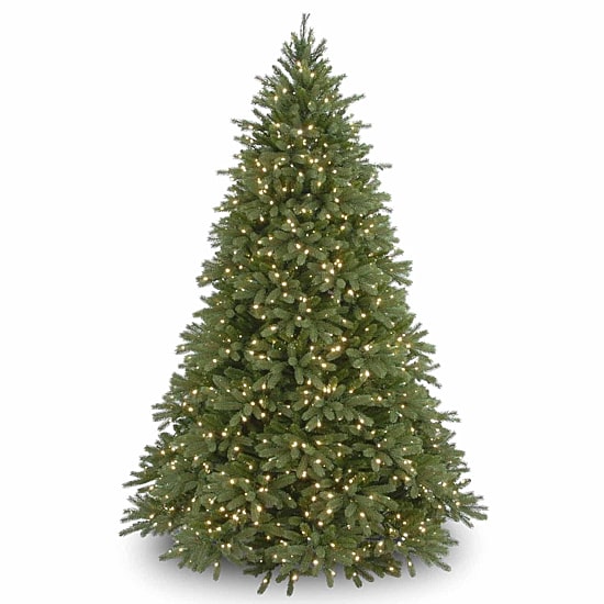 National Tree Co. Jersey Fraser Fir Hinged 7 1/2 Foot Pre-Lit Fir Christmas Tree