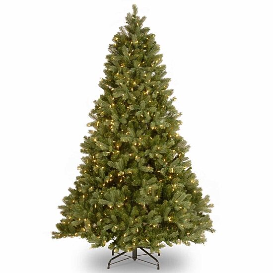 National Tree Co. Downswept Douglas Fir Hinged 7 Foot Pre-Lit Fir Christmas Tree