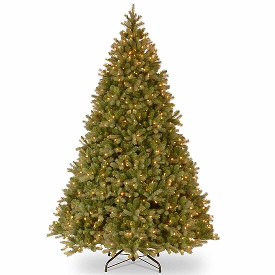 National Tree Co. Downswept Douglas Fir Hinged 9 Foot Pre-Lit Fir Christmas Tree