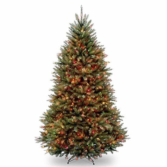 National Tree Co. Dunhill Fir Hinged 6 1/2 Foot Pre-Lit Fir Christmas Tree