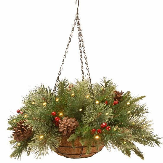 National Tree Co. Colonial Feel Real Christmas Hanging Basket