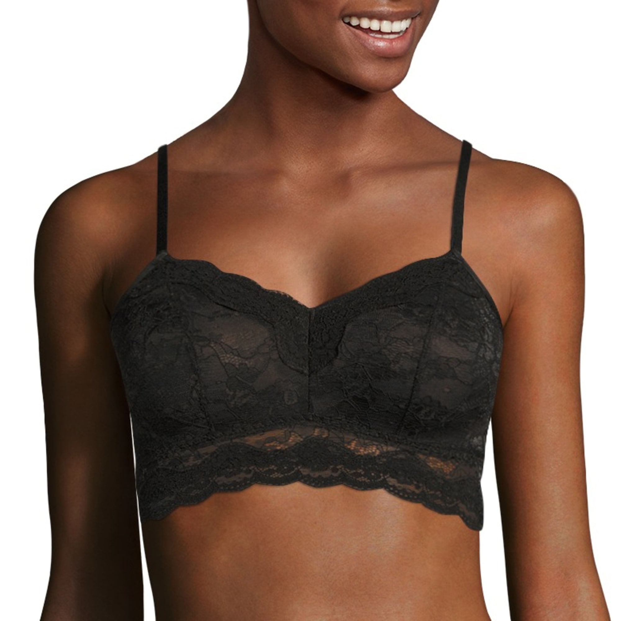 City Streets Womens Lace Light Support Wireless Bralette