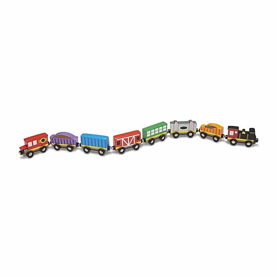 Melissa & Doug Wooden Train Cars Interactive Toy