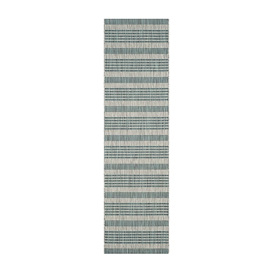Safavieh Courtyard Collection Major Stripe Indoor/Outdoor Runner Rug