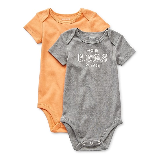 Okie Dokie Baby Unisex Crew Neck Short Sleeve Rib 2-pc. Bodysuit
