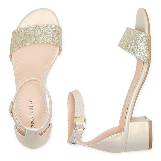 Christie & Jill Mallory Little & Big Kid Girls Round Open Toe Block Heel Pumps