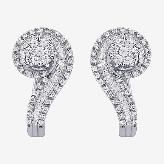 Diamond Blossom 1 CT. T.W. Natural White Diamond 10K Gold 21.1mm Stud Earrings