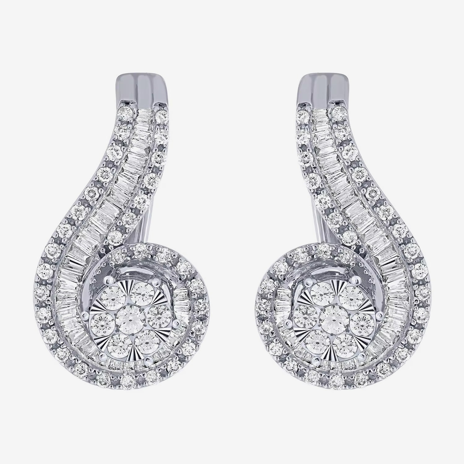 Diamond Blossom 1 CT. T.W. Natural White Diamond 10K Gold 21.1mm Stud Earrings