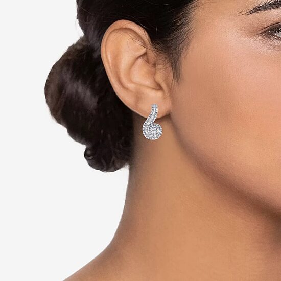 Diamond Blossom 1 CT. T.W. Natural White Diamond 10K Gold 21.1mm Stud Earrings