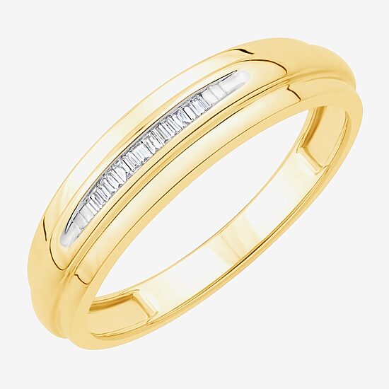 3PC His and Hers Trio Wedding Set Featuring 3/4 CT.T.W. Natural Diamond Womens Bridal Set and Mens Wedding Band in 10K or 14K Two Tone Gold